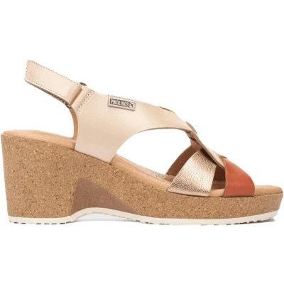 Afbeelding van Pikolinos Arenales Sandalen met plateauzool, Dames, Maat: 41, Marfil Leer