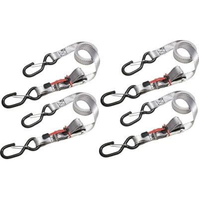 Afbeelding van MasterLock Spanband met S haak grijs 1,80m x 25 mm (set van 4)