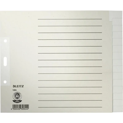 Afbeelding van Leitz 1224 Register Din A4 Bovenbreedte Blanco Manila Papier Grijs 15 Tabbladen 12240085