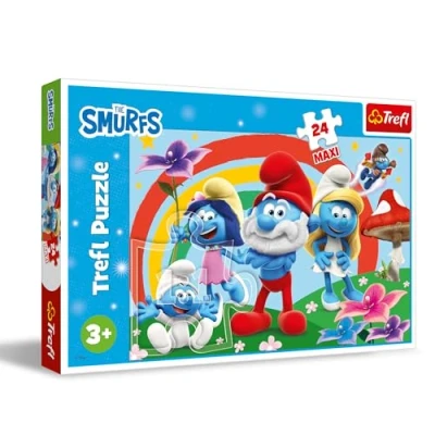 Afbeelding van Trefl Smurfen, Smurfen Dag Puzzel 24 Maxi grote stukken, knutselen, voor kinderen vanaf 3 jaar
