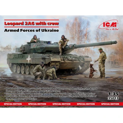 Afbeelding van 1:35 ICM 35013 Leopard 2A6 Tank Oekraïne met Bemanning Speciale Editie Plastic Modelbouwpakket