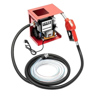 Afbeelding van Dieselpomp, 230 V, zelfaanzuigend, 550 W, hoogwaardige oliepomp, 60 l/min, professionele oliepomp met automatisch verdeelpistool, transferpomp