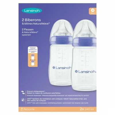 Image de Lansinoh Natural Wave Biberon + Tetine 2x240ml