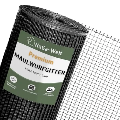 Afbeelding van HaGa Mollenrooster 1,2 m x 10 van kunststof voor het afweren moedervlekken in de tuin diervriendelijke mollenverjager