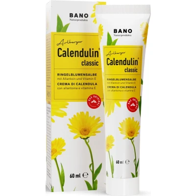 Afbeelding van Bano Arlberger Calendulin zalf I voor droge huid bevordert de wondgenezing geschikt als littekencrème met vitamine E tube van 60 ml