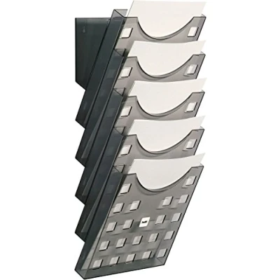 Afbeelding van Helit H6103108 The Grid Wall brochurehouder 5 x DIN A4 transparant grijs