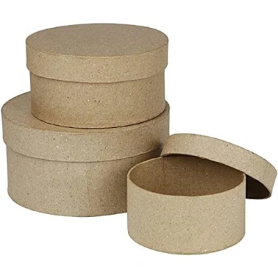 Afbeelding van Ronde dozen, d: 10+13+16 cm, h: 5+6,5+7,5 3stuks