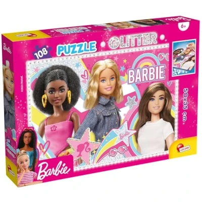 Afbeelding van Barbie glitter puzzel 108 stukjes Vrienden voor het leven!