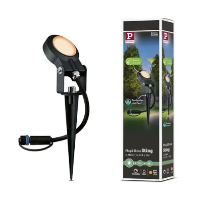 Afbeelding van Paulmann P+S Spot Sting 2200K 94728 Verlichtingssysteem Plug&amp;Shine LED tuinspot uitbreidingsset 6.3 W Goud Antraciet
