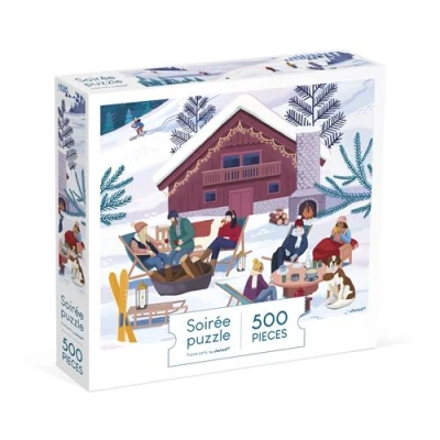 Image de Puzzle Hiver à la Montagne Janod 500 pièces