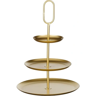 Afbeelding van Mica Decorations Rama Etagere 3 Laags L38 x B38 H55 cm Metaal Goud