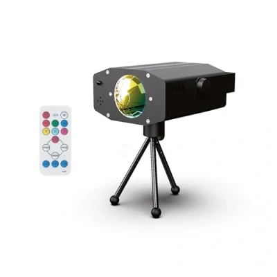 Afbeelding van R MUSIC DISCO spot RGB led met statief + afstandsbediening 180 projectie geanimeerd podiumlicht op het ritme van de muziek effect voor feest, DJ, bar, club