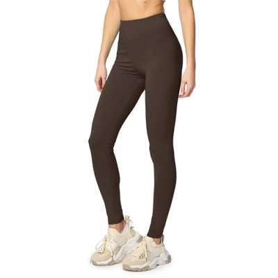 Afbeelding van Merry Style MS MS10 198 LE Dames Leggings Sport Vrijetijdsbroek Lang Katoen Sporbroek Yogabroek Bruin XL