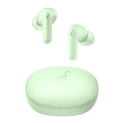 Afbeelding van Soundcore P2 Mini by Anker Bluetooth hoofdtelefoon, draadloos, 32 uur batterijduur, 5.2, snel opladen met USB C, 10 mm omvormer intensieve bas, gepersonaliseerde EQ, sport, werk, groen