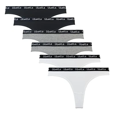 Afbeelding van Libella katoenen dames slipje, multi pack strepen G strings 6, 3207, Veelkleurig 3207BWG, M