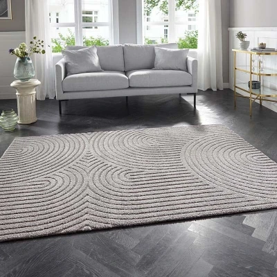 Afbeelding van Laagpolig Vloerkleed Panglao Elle Decoration Grijs 200x290 Cm
