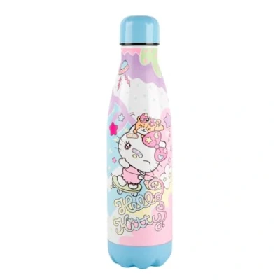 Image de Konix Hello Kitty Bouteille isotherme Acier inoxydable 500 ml Motif skateboard Bleu