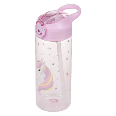 Afbeelding van Baagl Regenboog Unicorn Drinkfles 500ml met Rietje