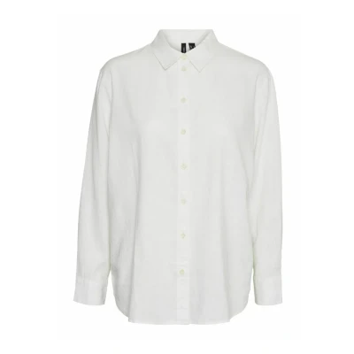 Afbeelding van Vero Moda Vmlinn Overhemdblouse, Dames, Maat: XS, Snow white