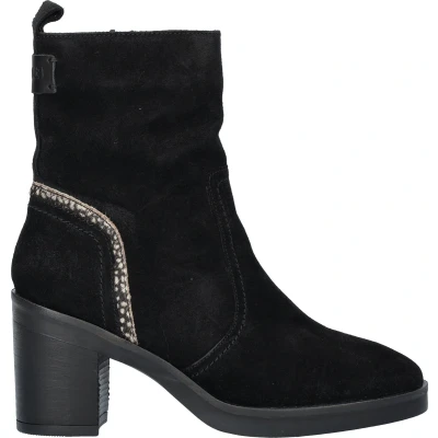 Afbeelding van Maruti Vanity Dames BOOT Enkellaarsjes met hoge hak, Dames, Maat: 40, Zwart Veloursleer