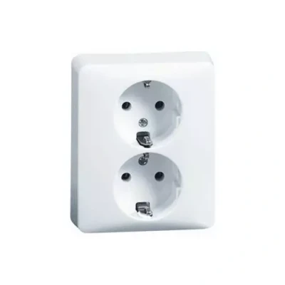 Afbeelding van PEHA DUBBELE WANDCONTACTDOOS INBOUW CREME 806512W