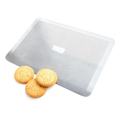 Image de Plaque a patisserie perforee alu plate 40 x 30 cm sans rebord gobel