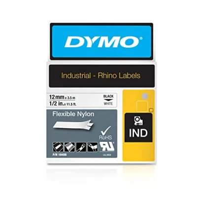 Afbeelding van Dymo 18488 (S0718100) Tape Zwart op wit (12 mm)