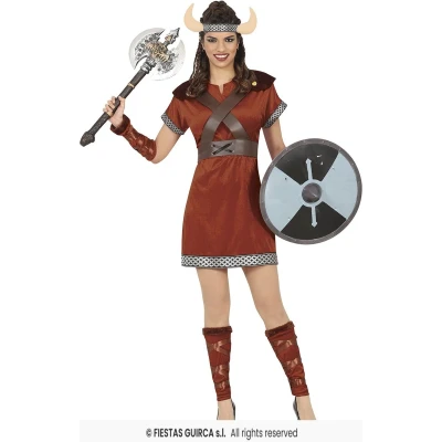 Afbeelding van Guirca Piraat &amp; Viking Kostuum Noorse Strijdster Victoria Vrouw Rood Maat 36 38 Carnavalskleding Verkleedkleding