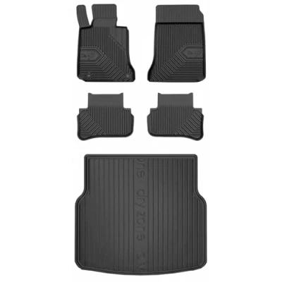 Afbeelding van MOTOS Automat en kofferbakmatset van rubber voor Mercedes Benz C klasse W204 2007 2014. Verbeter je reiscomfort met 3D antislipmat in de auto, vloermatten