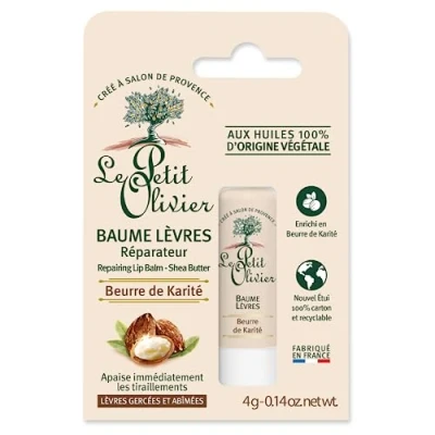 Image de LE PETIT OLIVIER Baume Lèvres Réparateur Beurre De Karité Répare &amp; Apaise Gercées Et Abîmées Huiles 100% D&#039;Origine Végétale Fabriqué en France 4 g