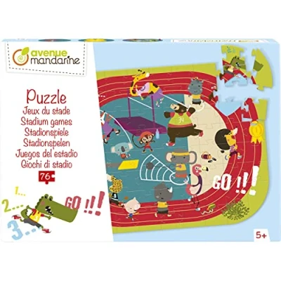 Afbeelding van AVENUE MANDARINE Kinderpuzzel educatieve puzzel over het thema van de stadionspellen 76 stukjes incl. poster vanaf 5 jaar PU023C