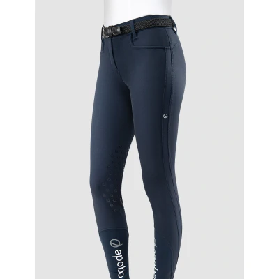 Image de EQODE by Equiline Pantalon d&#039;Équitation Delma Poignée Genou Bleu 38