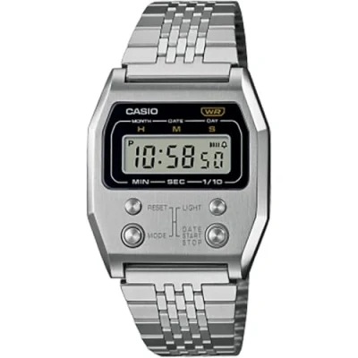 Afbeelding van Casio Premium Vintage Unisex Digitaal horloge silvercoloured, Maat: One Size, Silver coloured