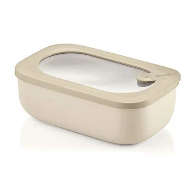 Afbeelding van Guzzini Kitchen Active Design Rechthoekige luchtdichte container voor koelkast/vriezer/magnetron, rozenbottels &amp; del Ciotto, 20 x 12 h7 cm, 900 cc, bruin