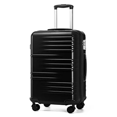 Afbeelding van British Traveller K2391L Handbagage van ABS en polycarbonaat, zwart., Koffer