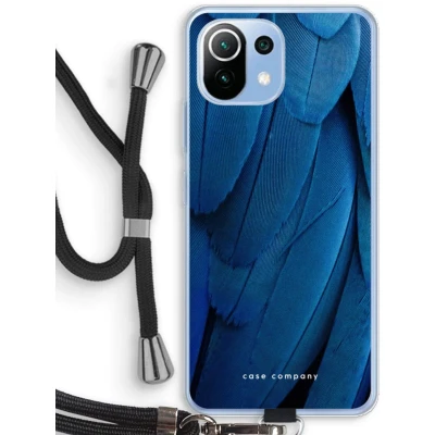 Afbeelding van Case Company® hoesje met Koord geschikt voor Xiaomi Mi 11 Lite Pauw Telefoonhoesje Zwart Bescherming aan alle Kanten en Over de Schermrand