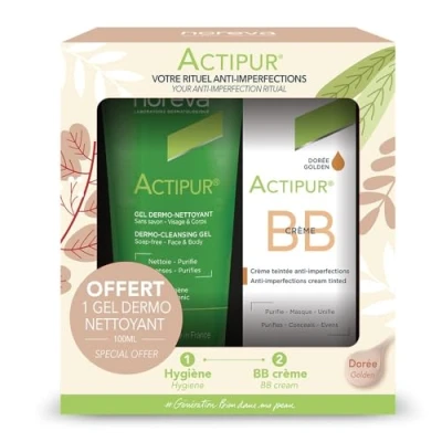 Afbeelding van Noreva Actipur BB Crème teintée 30 ml + Gel Dermo nettoyant 100 Doré