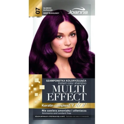 Afbeelding van Joanna Multi Effect Keratin Complex Color Instant Shampoo szamponetka koloryzująca 07 Głęboki Burgund 35g