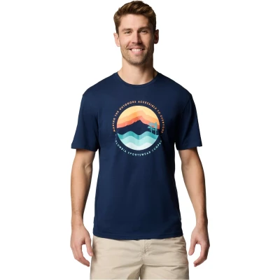 Afbeelding van Columbia PATH LAKE Graphic TEE Tshirt print, Heren, Maat: XL, Collegiate navy