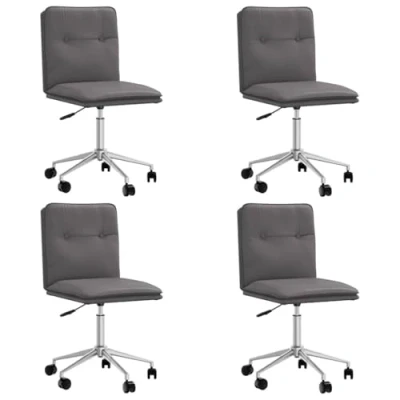 Afbeelding van vidaXL Eetkamerstoelen 4 st kunstleer grijs