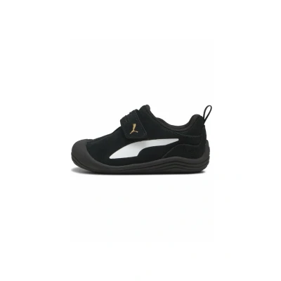 Afbeelding van Puma Premium Unisex Sportieve wandelschoenen voor kinderen, Maat: 21, Black white gold Imitatieleer/ textiel