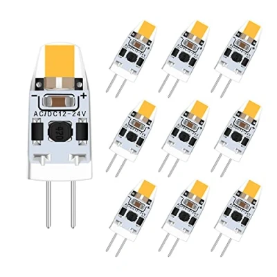 Afbeelding van 12V G4 LED lamp warm wit 3000K, 2W lampen, equivalent aan 20W halogeen, AC/DC 12 24V, verpakking van 10 stuks