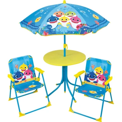 Afbeelding van Baby Shark Tuinset Family 4 delig 2 Stoeltjes + Tafel Parasol