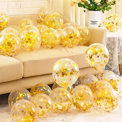 Afbeelding van Unisun 20 stuks gouden glitterlatexballonnen van 30,5 cm voor verjaardag, bruiloft, babyshower, feest, feestdecoraties