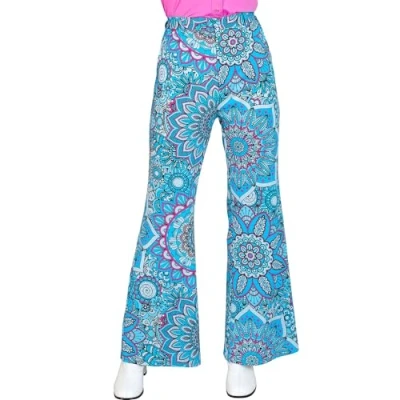 Afbeelding van Flared Broek 60&#039;s Bloemen Dames Maat S/M