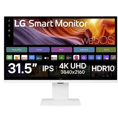 Afbeelding van LG Smart 32U850SA W 4K Ultra HD Monitor USB C 90w WebOS TV Webcam Wi Fi Apple Airplay 32 Inch
