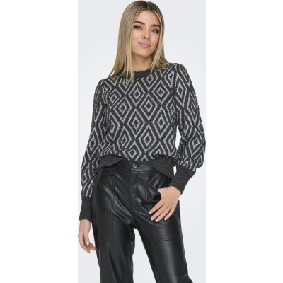 Afbeelding van Only Trui Onlfie Ls O neck Glitter Knt 15332139 Black/silver Dames Maat M