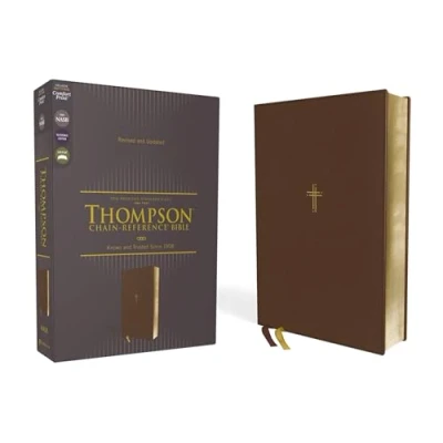 Afbeelding van NASB, Thompson Chain Reference Bible, Leathersoft, Brown, 1995 Text, Red Letter, Comfort Print