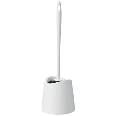 Afbeelding van TATAY Toiletborstel standaard, polypropyleen, zwarte borstel, BPA vrij, gemaakt in Spanje. wit. Afmetingen: 12 x 38 cm