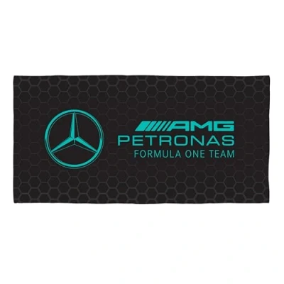 Afbeelding van Character World Officiële Mercedes AMG Petronas handdoek, superzacht gevoel, Formule 1 design, perfect voor thuis, badkamer, strand en zwembad, eenheidsmaat 75 cm x 150 cm, 100% katoen